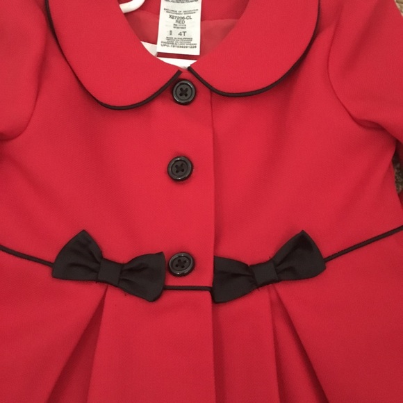 4T red and black dress and jacket. Like new - Picture 4 of 7